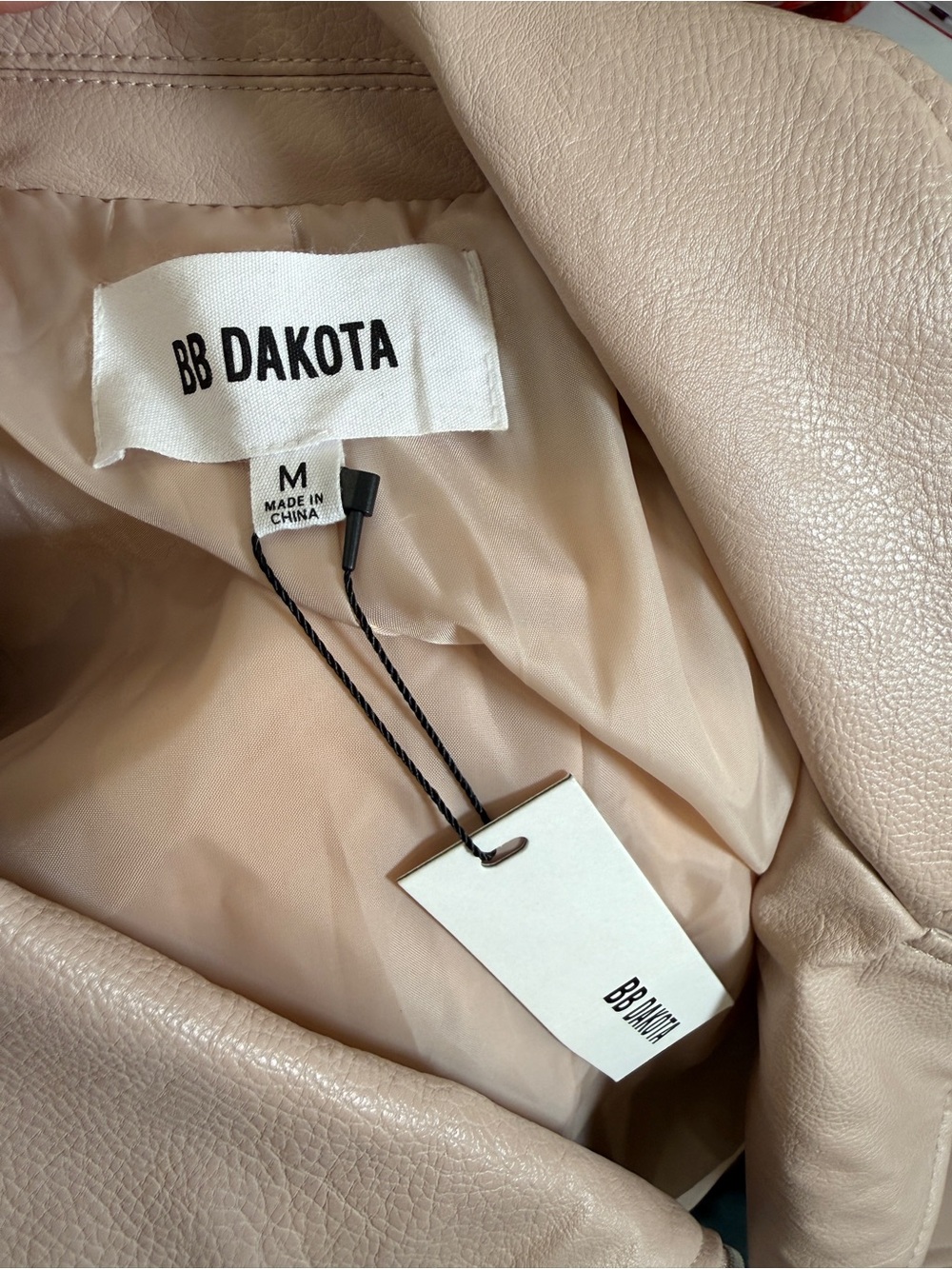 BB Dakota Dusty Rose Leather Moto Jacket - Picture 6 of 6